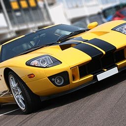 Super car at race circuit